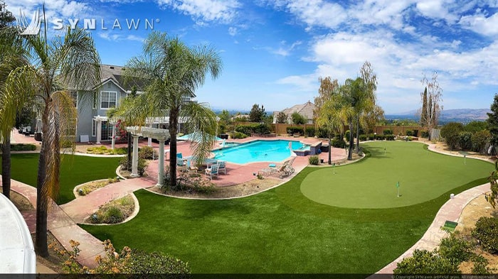 residential artificial grass lawn