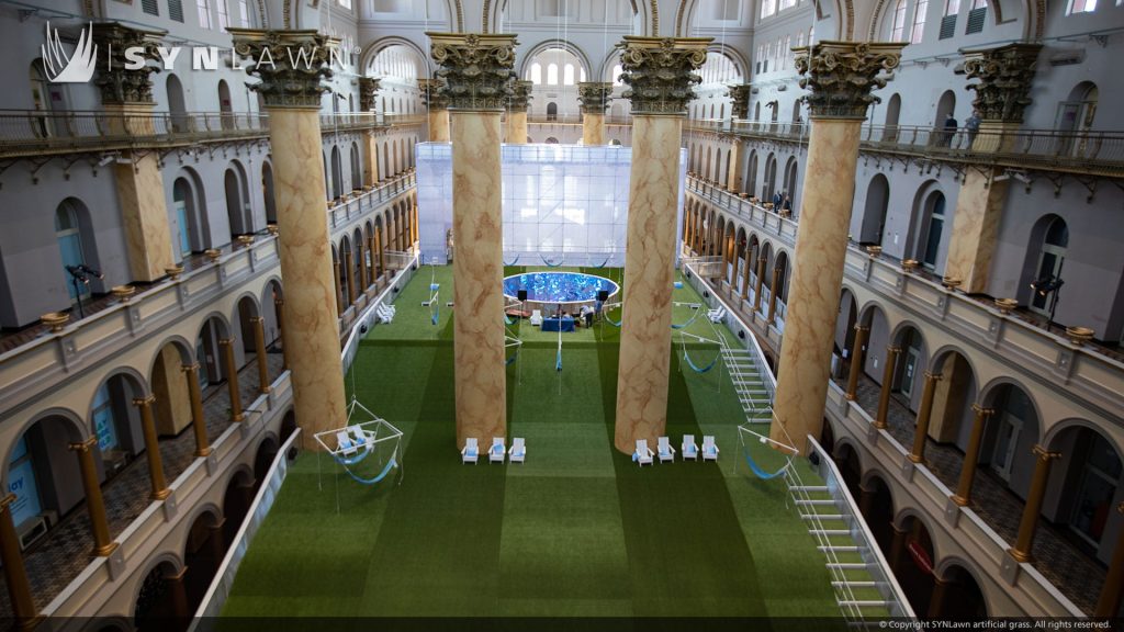image of synlawn artificial grass at the national building museum washington dc