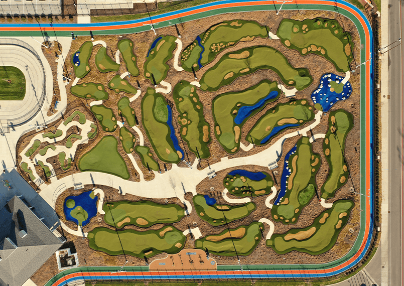 image of an ariel view of a gold course