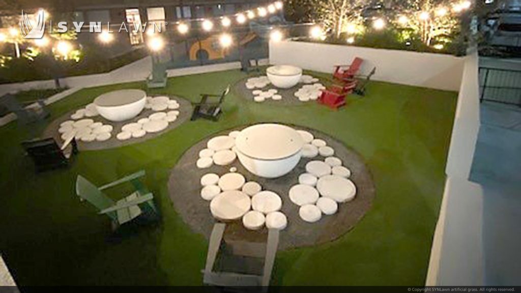 image of SYNLawn SYNCourt Poured in Place Rubber Playground Surface at the Gotham Apartments Rooftop in Jersey City New Jersey