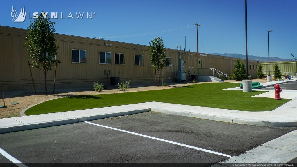 image of synlawn artificial grass at the sage street village dorm-style living community reno nevada