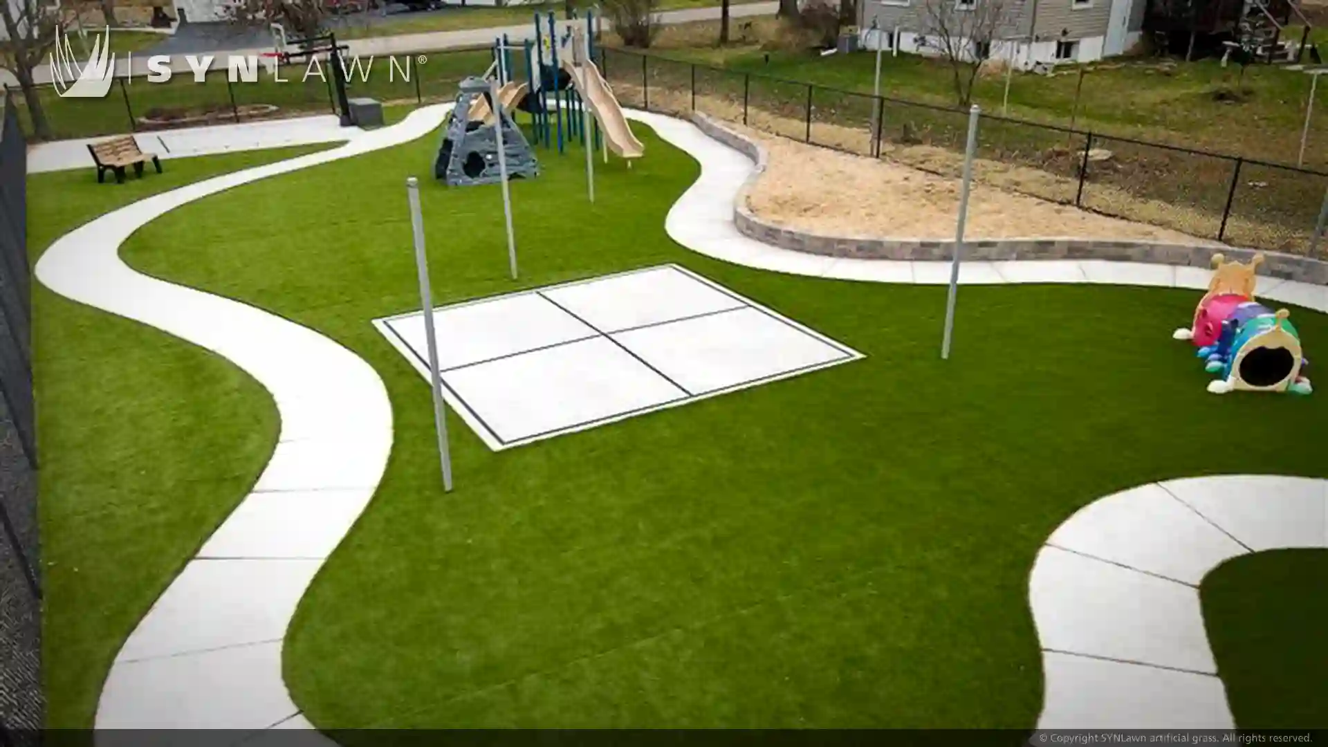 image of SYNLawn artificial grass at Saint Paul child care center Wisconsin day care playground
