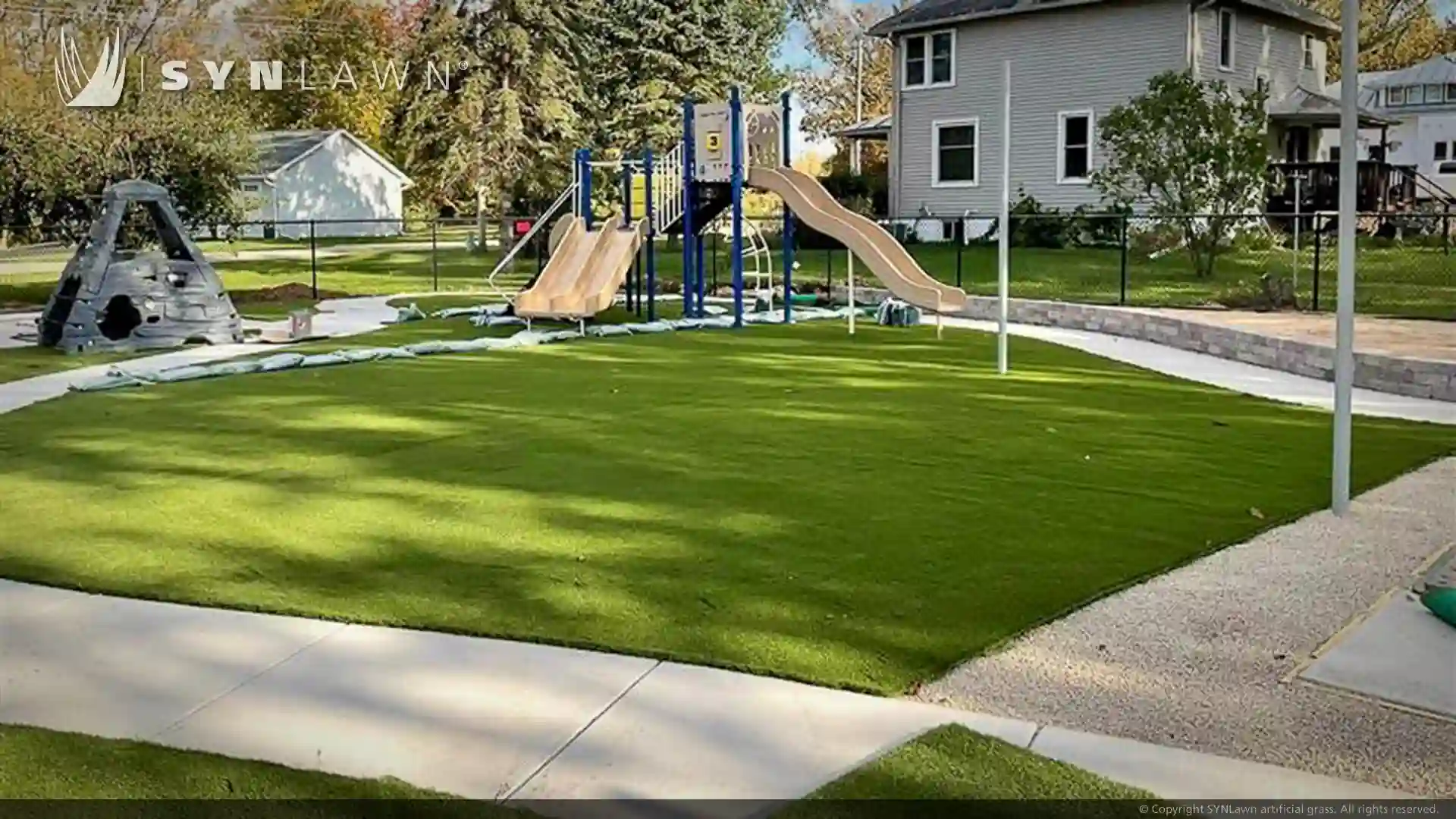 image of SYNLawn artificial grass at Saint Paul child care center Wisconsin day care playground