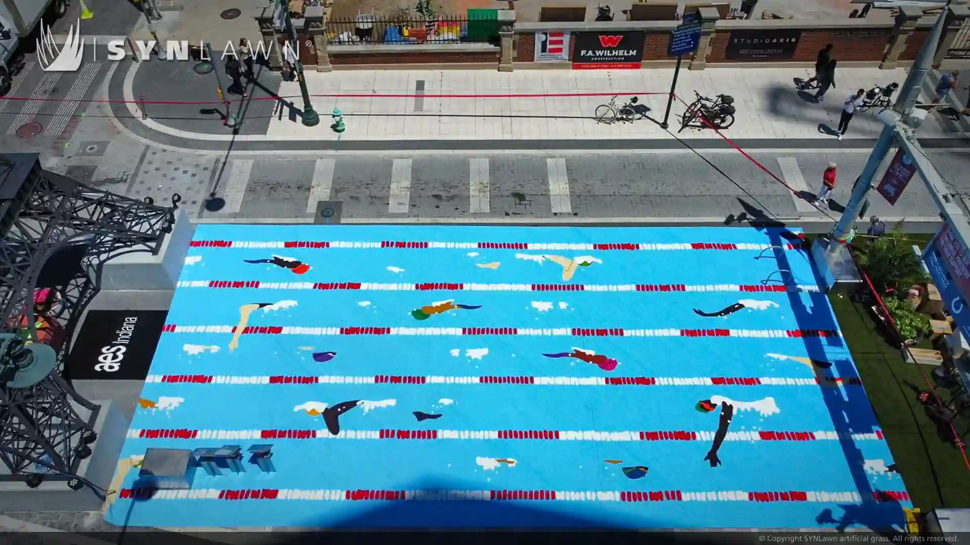 SYNLawn Indiana Unveils Swim-Themed Mural to Celebrate U.S. Olympic Swimming Trials in Indianapolis